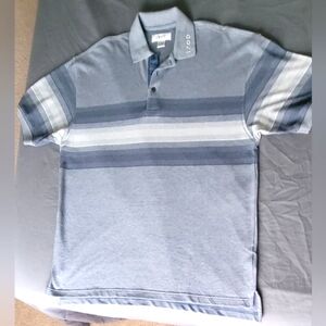 Vintage Izod Golf Polo Shirt 100%cotton Block Striped.Medium